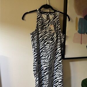 New York & Company Black and White Zebra Print Dress